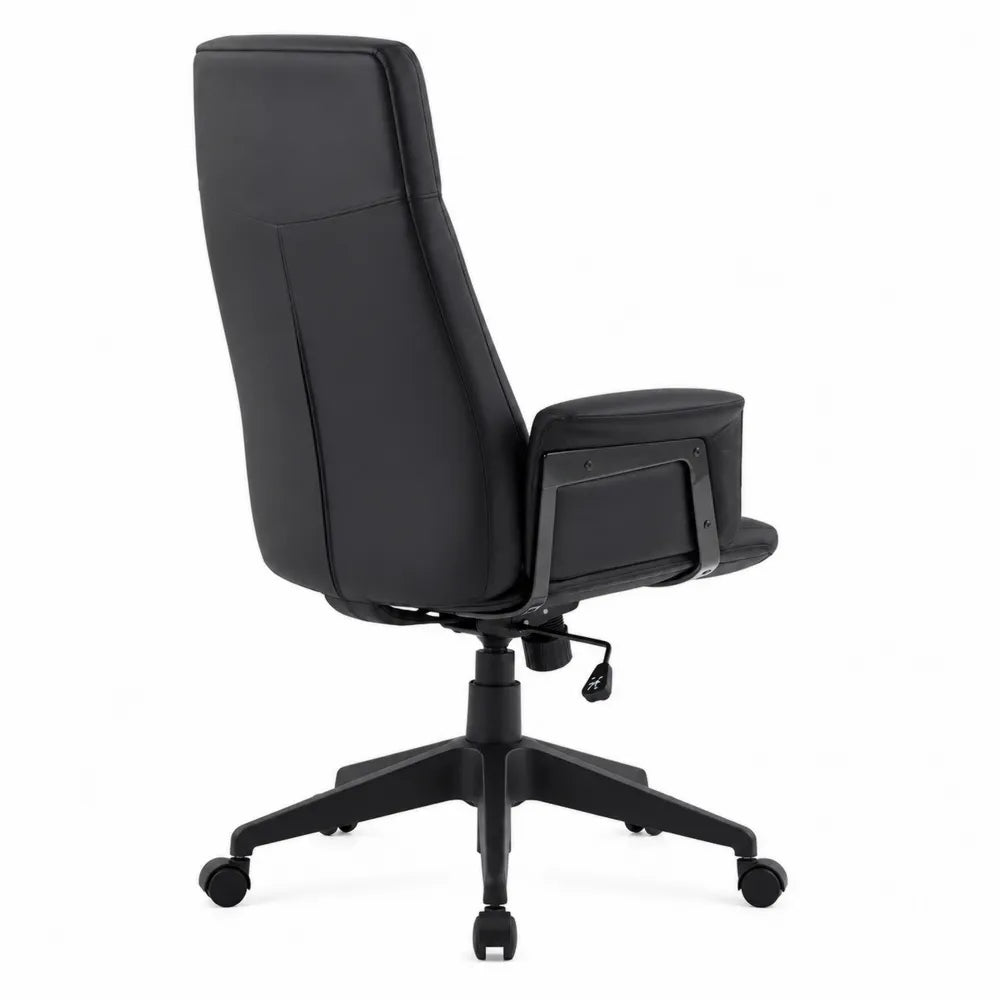 Chaise de bureau en cuir synthétique noir réglable en hauteur
