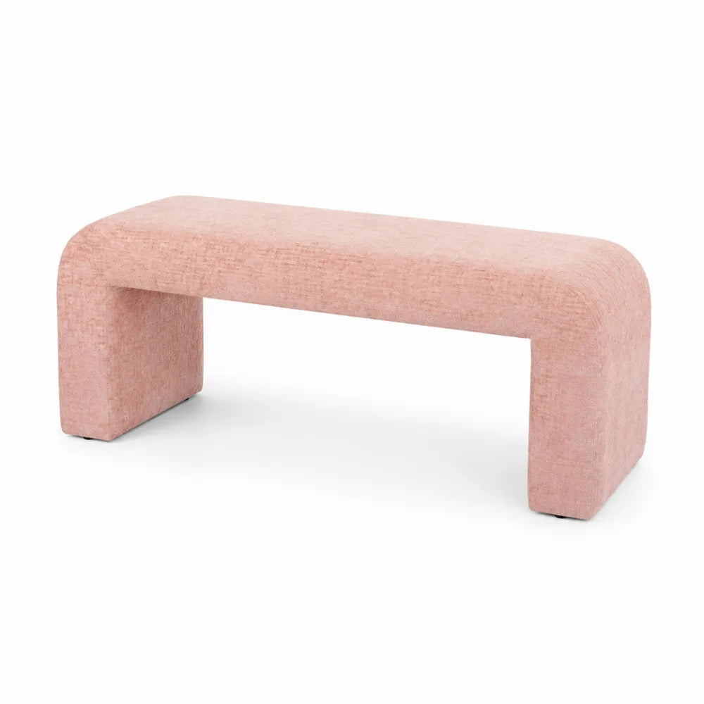 Banc en textile rose 120 cm