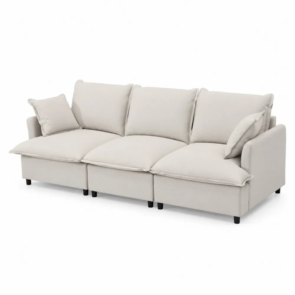 Canapé modulable 3 places tissus Beige