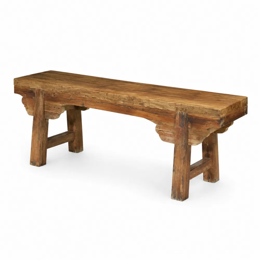 Banc en bois d'orme massif rectangulaire 120 cm