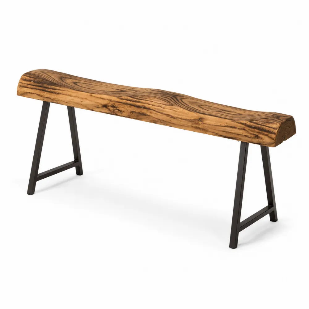 Banc en bois et métal 120 cm