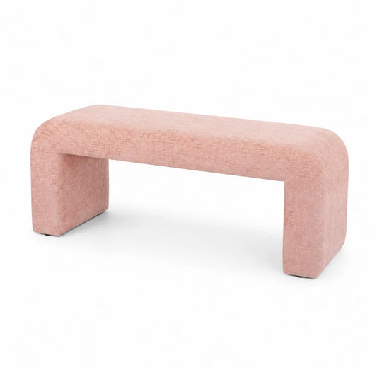 Banc en textile rose 120 cm